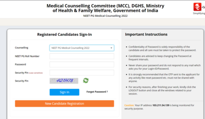 Neet: NEET PG 2022 Counseling: NEET PG Round 1 Counseling Registration ...