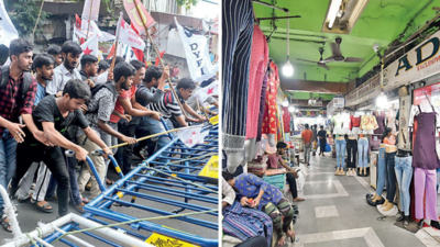 Kolkata: Yet another pre-puja protest hits New Market shopping