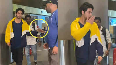 Like Father, Like Son! Aryan Khan accepts a red rose with salaam from fan at airport, netizens compare him with dad Shah Rukh Khan