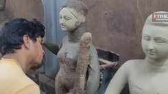 Durga dolls being sculpted in T Nagar
