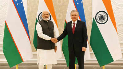 PM Narendra Modi meets Uzbek President Shavkat Mirziyoyev in Samarkand