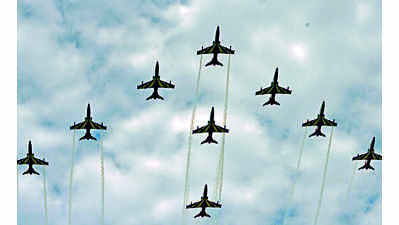 IAF’s Suryakiran team wows crowd with daredevil act