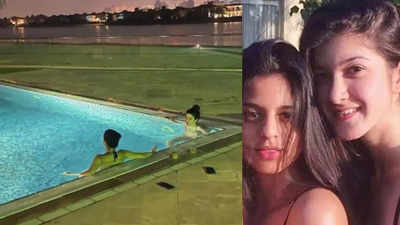 Shah Rukh Khan's daughter Suhana Khan chills in pool with BFF Shanaya Kapoor