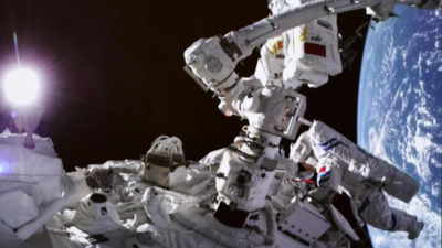Chinese astronauts go on spacewalk from new station