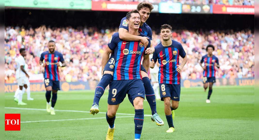 Lewandowski at the double as Barcelona cruise to win over Elche | Football News – Times of India