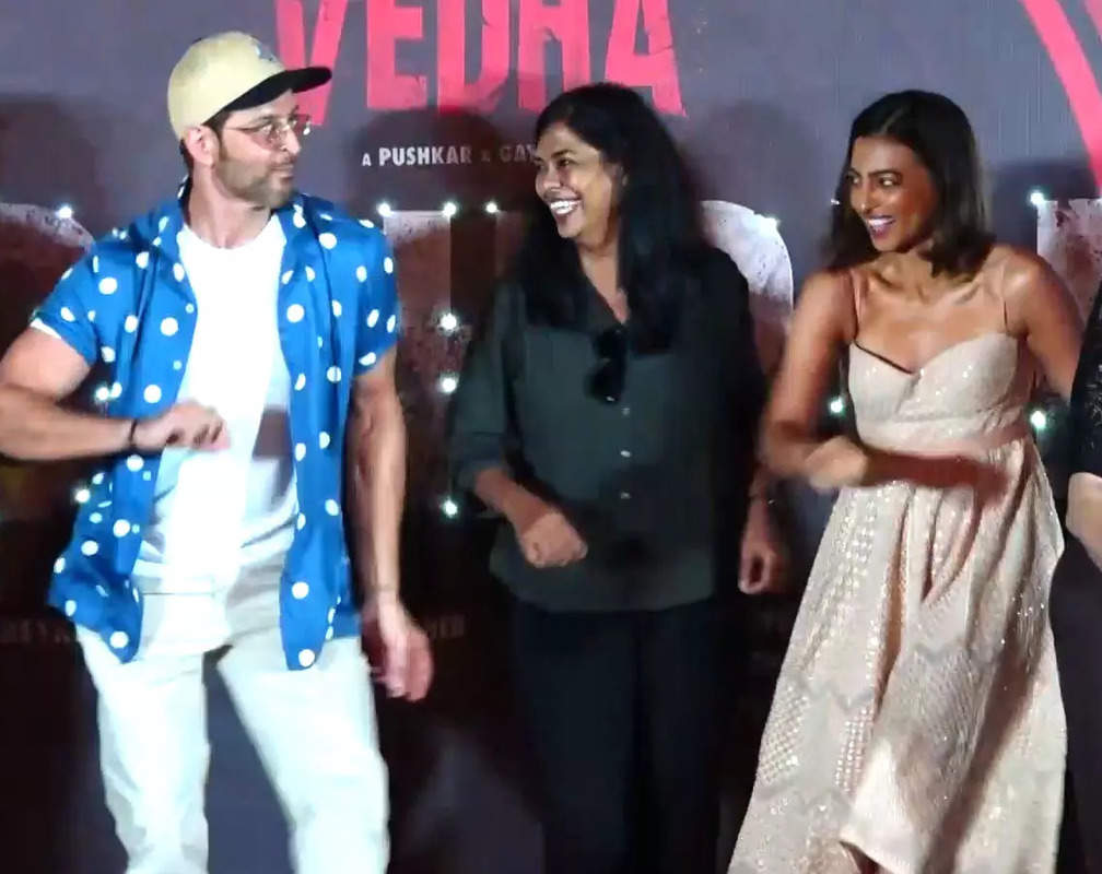 
Watch: Hrithik Roshan, Radhika Apte groove to 'Vikram Vedha' song 'Alcoholia' with fans

