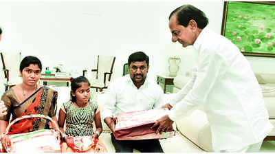 Telangana CM K Chandrashekhar Rao names girl after nine years