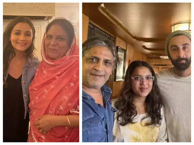 Alia-Ranbir pose with bodyguard & his family