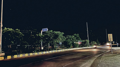 Poles put up during revamp 4 years ago, but lights yet to be installed