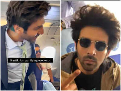 Passengers of a Mumbai-bound flight find Kartik Aaryan is traveling with them in economy class; here's what happened next