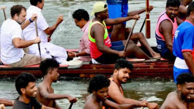 Rahul Gandhi rows Kerala's famous snake boat, wins exhibition race
