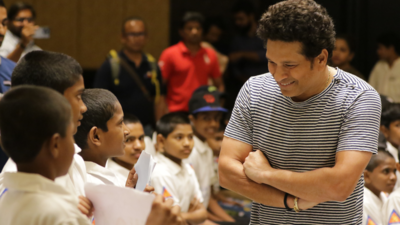Madhya Pradesh: Tribal kids meet cricket legend Sachin Tendulkar