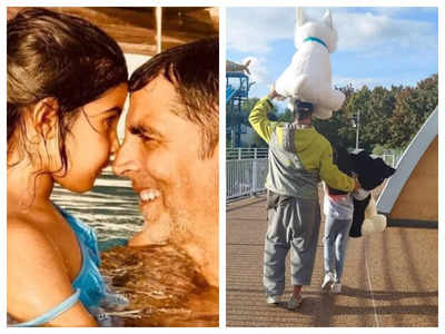 Akshay Kumar wins soft toys for daughter Nitara at an amusement park; says it is 'the closest I've felt to being a hero' – WATCH video