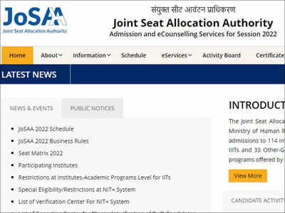 JoSAA 2022 Mock Seat Allotment for 2nd Round Released