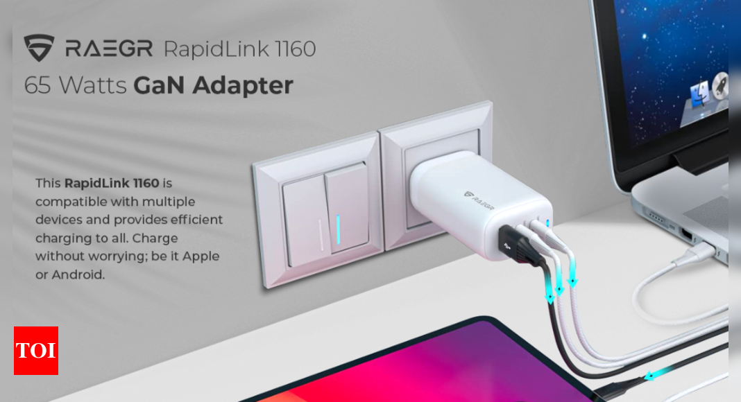 Raegr RapidLink 1160 65W charger launched at Rs 2,799 – Times of India