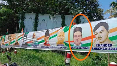 Congress red-faced over Savarkar photo on Bharat Jodo Yatra banner in Kochi