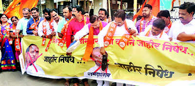 Sena leaders protest, won’t let Kadam visit