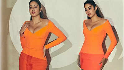 'Viramin C ya laterrrr': Janhvi Kapoor goes bold in orange bodycon dress, actress leaves netizens stunned
