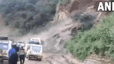 Uttarakhand: Debris triggered by landslide blocks NH-109 at Rudraprayag