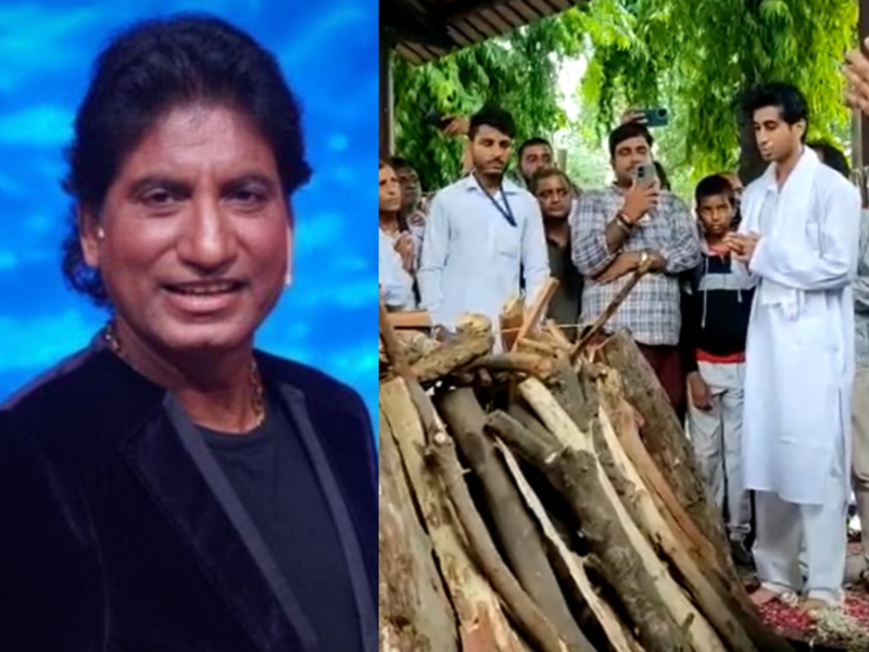Comedian Raju Srivastava cremated in Delhi, son Ayushman performs last rites