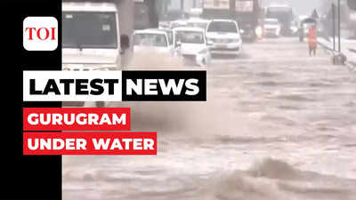 Gurugram: Heavy rain causes waterlogging, disrupts traffic