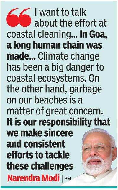 In Mann ki Baat, PM lauds Goa human chain for coastal clean-up