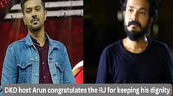 DKD host Arun congratulates the RJ for keeping his dignity during the interview with Sreenath Bhasi