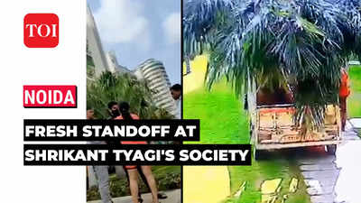 Shrikant Tyagi case: Palm trees at centre of controversy return in Noida society despite police presence