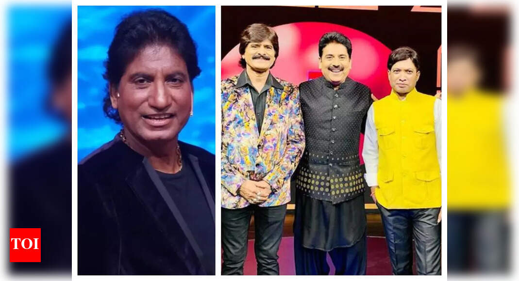 Raju Srivastava's brother Kaju, friends Ehsaan Qureshi, Sunil Pal and ...