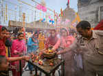 Jammu: Devotees offer prayers at a temple of Goddess Kali during ongoing 'Navrat...