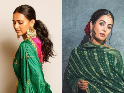 Take green outfit inspo from TV celebs