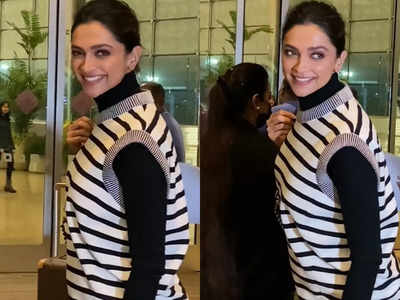 Deepika Padukone flashes a bright smile for the paparazzi amidst health scare and separation rumours