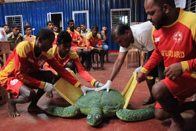Drishti lifeguards given training to rescue and handle marine wildlife