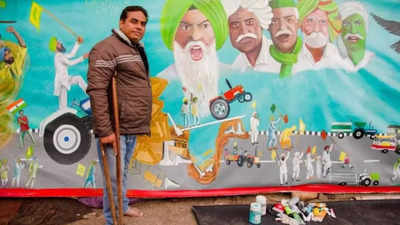 Punjab: Disabled professor who made 25-foot-long painting during farmers' protest fears losing job after 22 years