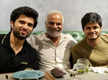 
Actors Vijay and Anand Deverakonda click a sweet family picture with their producer uncle
