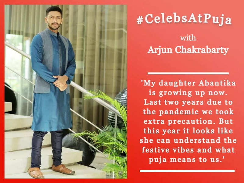 #CelebsAtPuja Arjun Chakraborty: Pampering my daughter in every possible way to make her feel the puja vibes