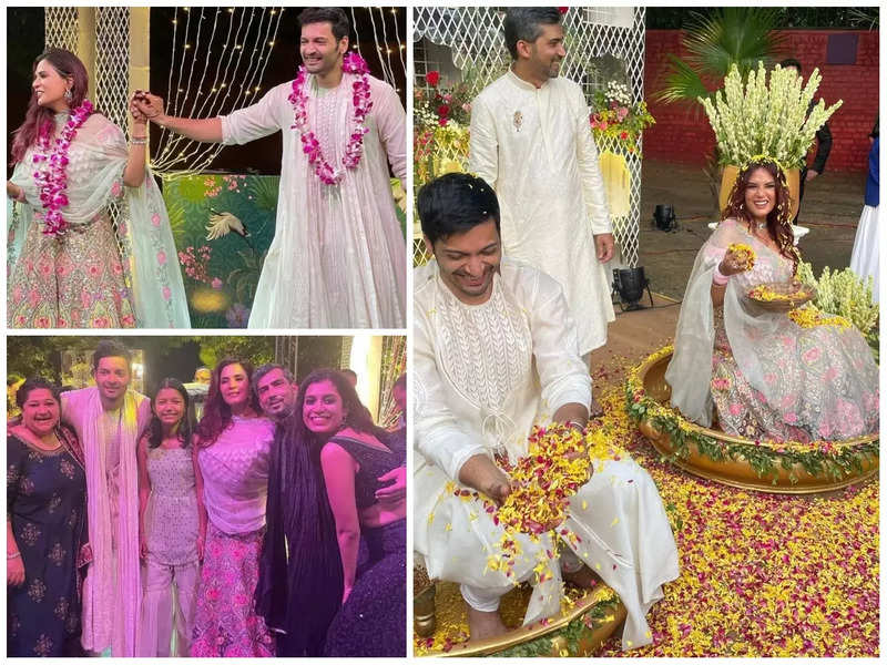Inside pictures from Richa Chadha and Ali Fazal's phool haldi and sangeet ceremonies go viral on the internet!