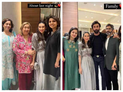 Karisma Kapoor joins Ranbir Kapoor, Neetu Kapoor for ‘a special night’ celebration with family; See pics