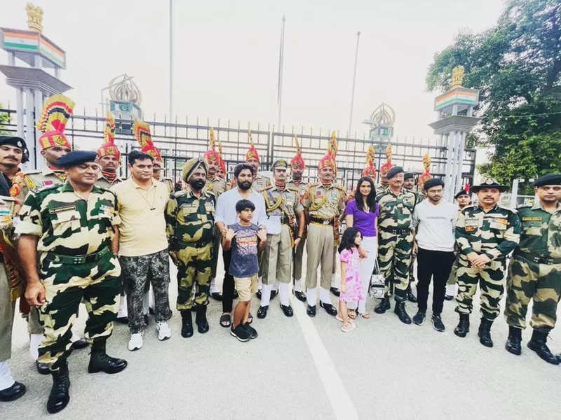 Watch: Allu Arjun gets mobbed by fans at Attari border as he spends day with BSF Jawans