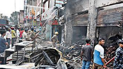 Ranchi: Fire razes four shops on Hazaribag road, goods worth Rs 1 crore damaged