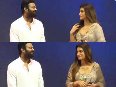 Amidst link-up rumours, Prabhas and Kriti Sanon's crackling chemistry at 'Adipurush' teaser launch has fans declaring 'They look good together'