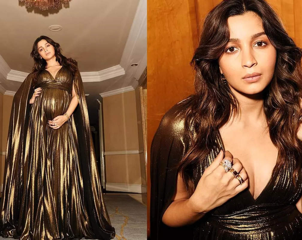 
Mom-to-be Alia Bhatt flaunts her growing baby bump in a deep neck gown with cape sleeves, gets praise from celebrities
