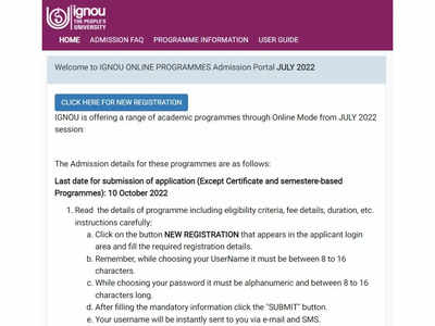IGNOU UG/PG 2022: Admission dates extended for July session, apply till October 10