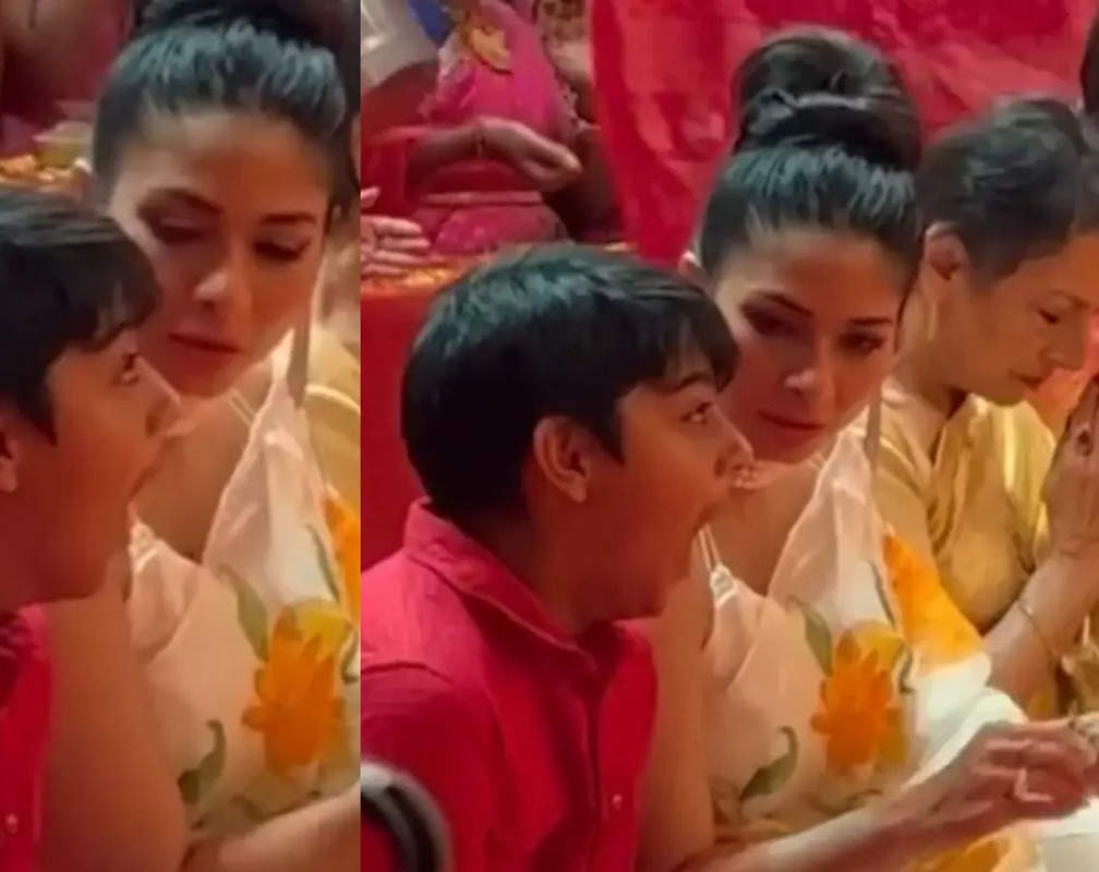 
Cuteness ALERT! Kajol's son Yug's yawning video during Durga Puja celebration goes viral
