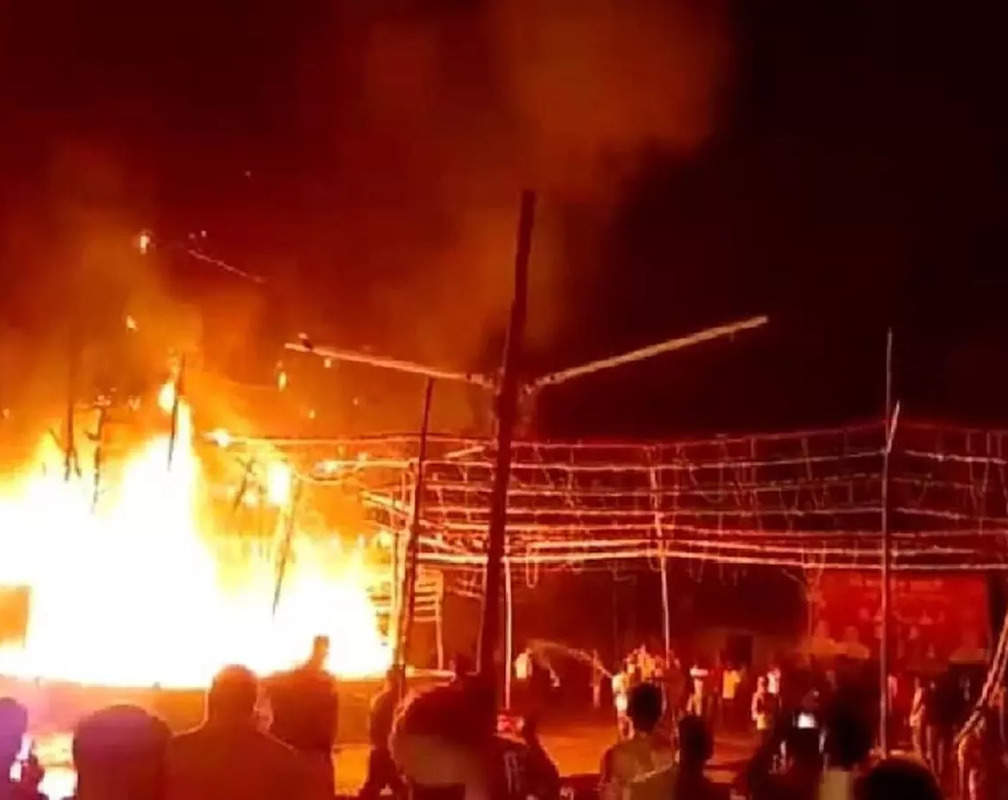 
Massive Fire In Etawah Middle School's Ramlila Maidan
