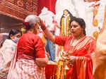 From Ranbir Kapoor, Mouni Roy, Kajol to Jaya Bachchan, stars turn up in their traditional best to visit Durga Puja pandal