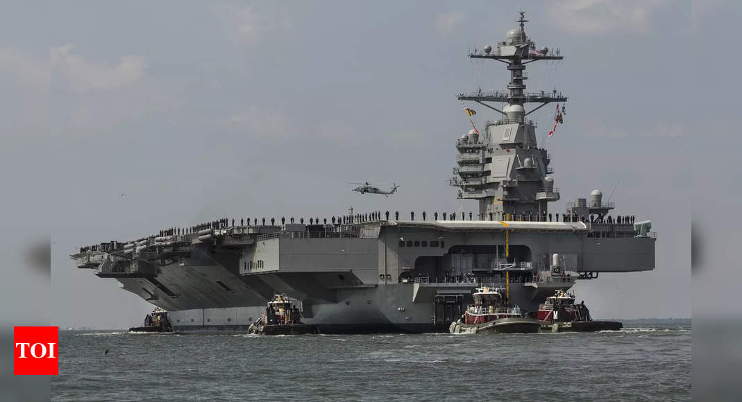 US Navy’s $13 billion carrier embarks on first deployment – Times of India