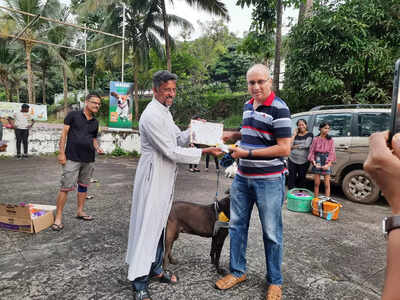 Pet parents bring their pets to get blessed at Vasco