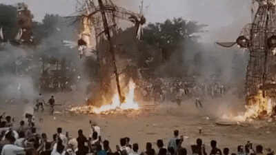 Falling Ravan effigy misses Yamunanagar ‘bone’ collectors