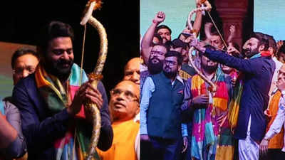'Adipurush' actor Prabhas participates in 'Ravan Dahan' on Dussehra, internet goes crazy